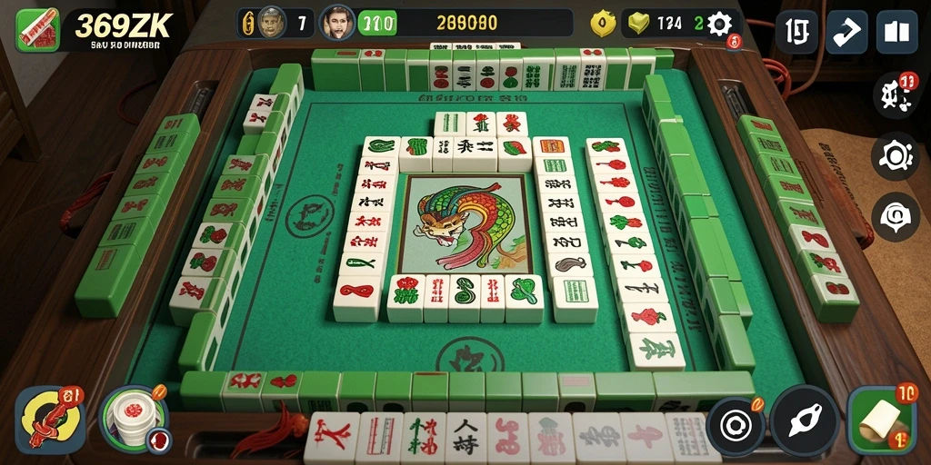 Tampilan gameplay menarik di 369ZK saat menyelesaikan tantangan Mahjong.