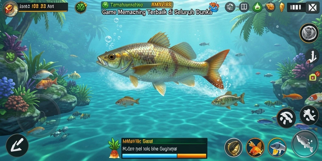 Gameplay AMAVI88 yang memukau dan menyenangkan saat menangkap ikan.