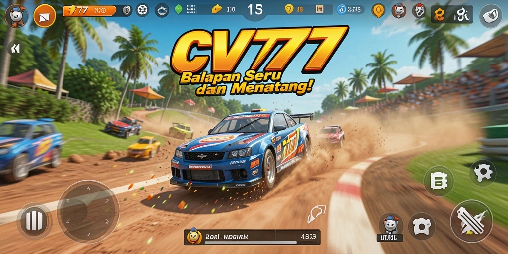 Screenshot CV777 menunjukkan aksi balapan yang intens dan grafis yang menawan.