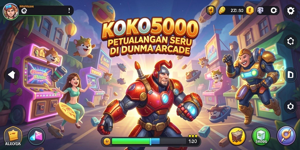 Screenshot KOKO5000 menunjukkan gameplay seru dengan aksi melompat dan rintangan menarik.
