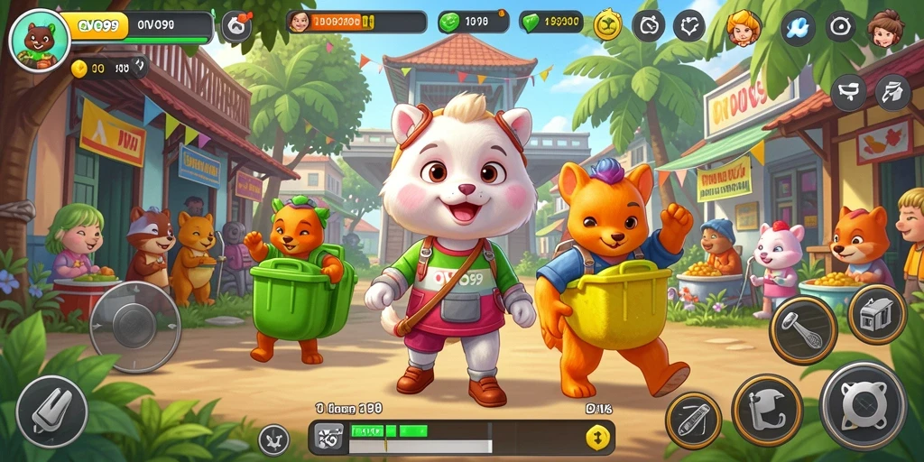 Tampilan gameplay OVO99 yang menarik dan penuh warna.
