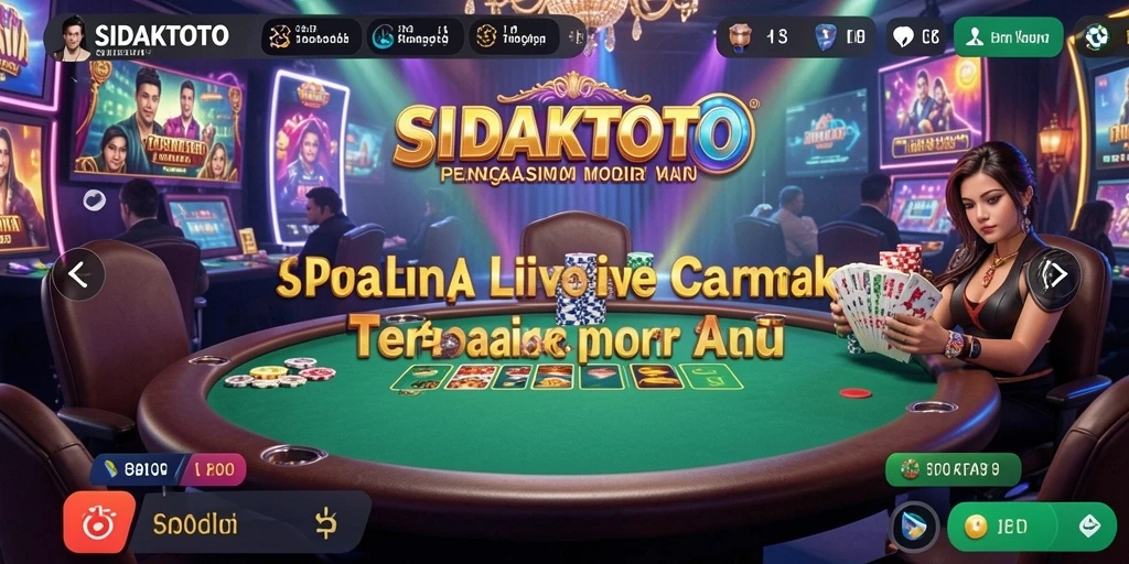 Screenshot gameplay SIDAKTOTO menampilkan dealer interaktif dan meja permainan yang menarik.