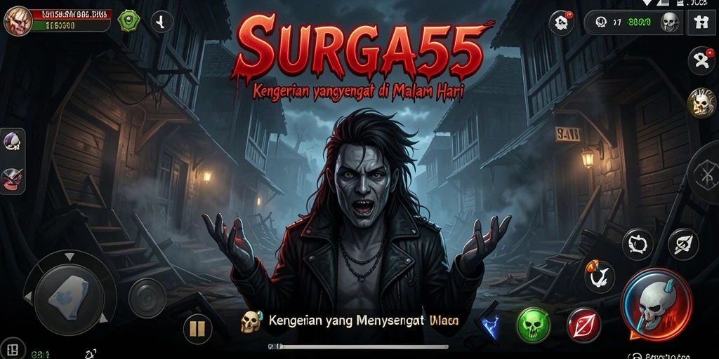 Tampilan gameplay menegangkan dengan suasana kegelapan yang mencekam.