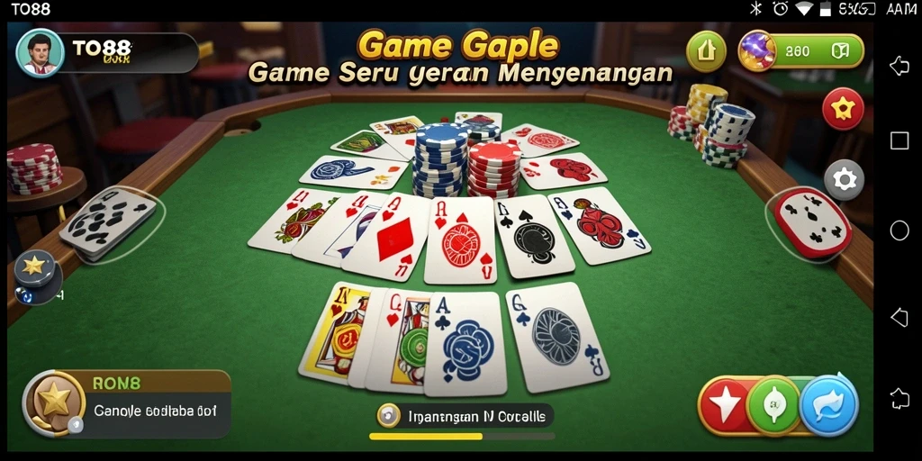 Screenshot TO88 menampilkan gameplay seru Gaple di ponsel.