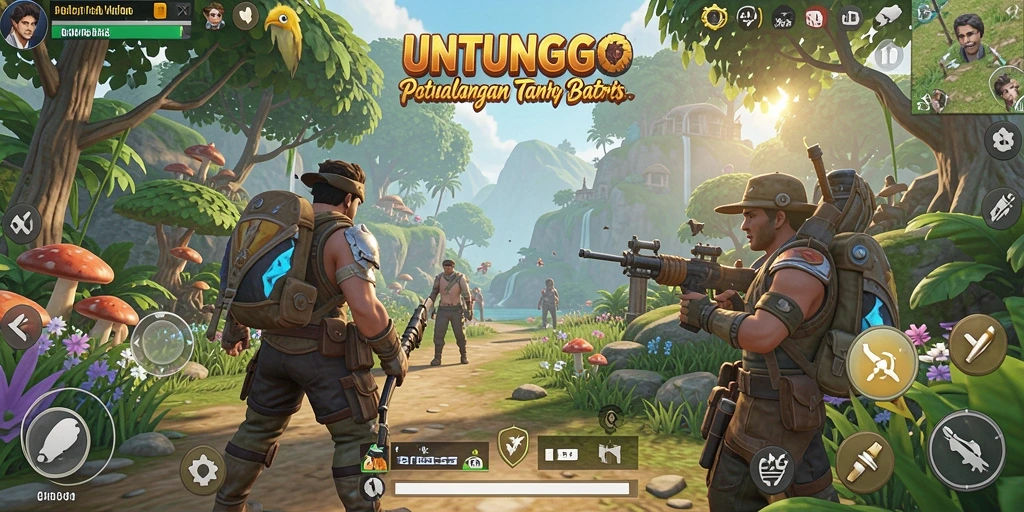 Tampilan gameplay UNTUNGGO di dunia terbuka yang menakjubkan.